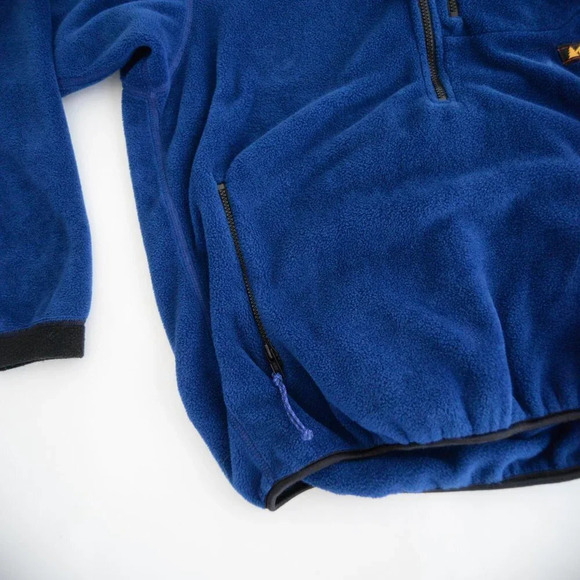 Vintage REI Blue Black Half Zip Fleece Pullover Sweater L - Picture 10 of 12